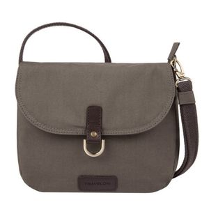 TRAVELON Anti-Theft Courier Saddle Crossbody- Dark beige
